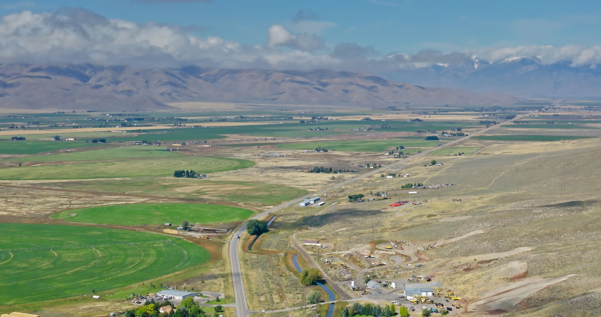 Aerial of Farmland Around Arco in Butte County, Idaho