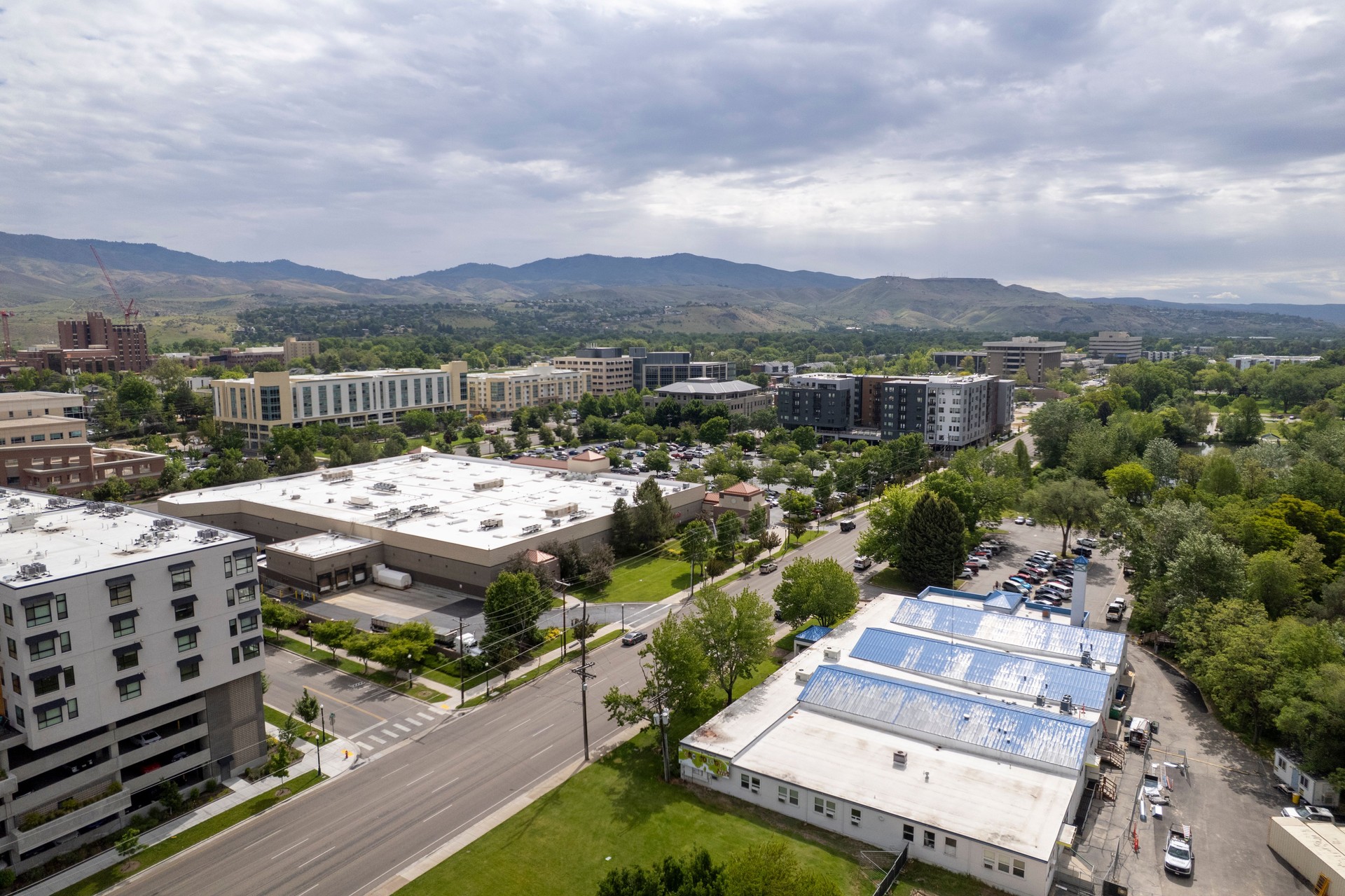 Drone of downtown Boise